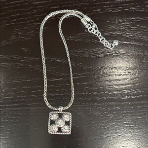 Brighton Silver Pendant Necklace with Crystal Accents